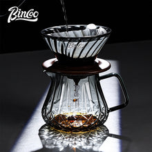 BINCOO Glass Pour‑Over Coffee Set, Home V60 Filter Dripper, Complete Coffee Kit with Sharing Pot