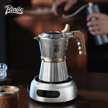 BINCOO Three‑Valve Moka Pot, 316 Stainless Steel Home Double‑Valve Coffee Pot Gift Box Set, Ideal for Birthday Gifting 2Cups