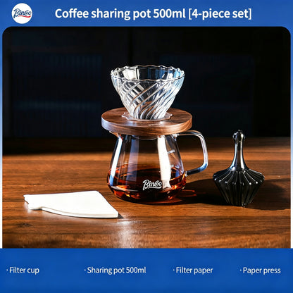 BINCOO Hand Drip Coffee Set Server Pot V60 Dripper Stainless Steel Long Spout Gooseneck Kettle Manual Coffee Grinder Coffee Brewing Tools