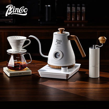 BINCOO Pour Over Coffee Kettle Set Smart Temperature Control Gooseneck Kettle Home Stainless Steel Coffee Pot with Coffee Grinder Set