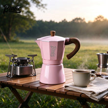 BINCOO Pink Single Valve Moka Pot Set Home Electric Cooktop Coffee Maker Kit Small Espresso Extraction Coffee Machine 3 Cup / 6 Cup