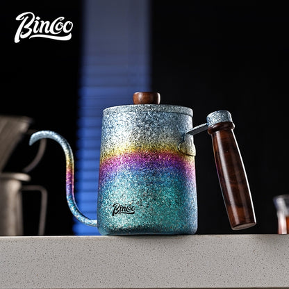 BINCOO Colorful Pure Titanium Gooseneck Pour Over Pot Small Home Coffee Brewing Tool 350ML/600ML