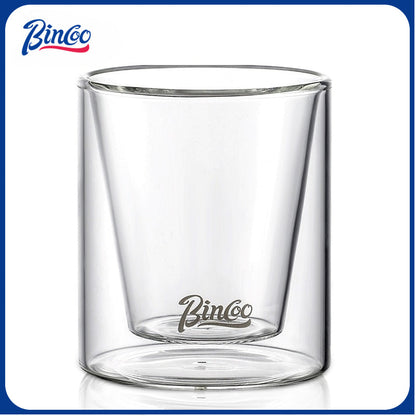 BINCOO Double Thickened Coffee Cup Tasting Mug Espresso Glass Coffee Mugs for Household and Office 120ML