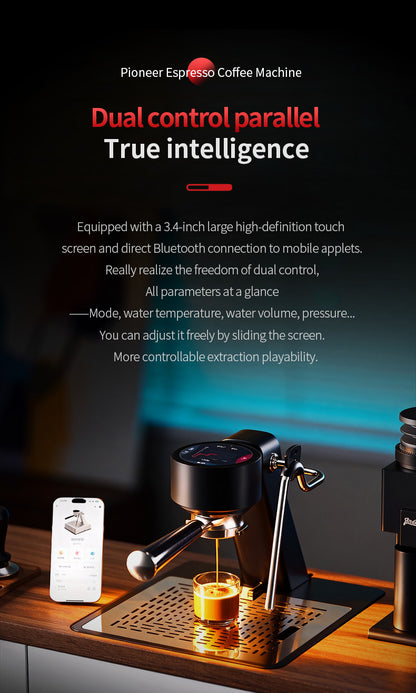 Bincoo S2 Pro Trailblazer Smart Espresso Machine | Touch Screen & Bluetooth App Dual Control Dual Boiler Coffee Brewer