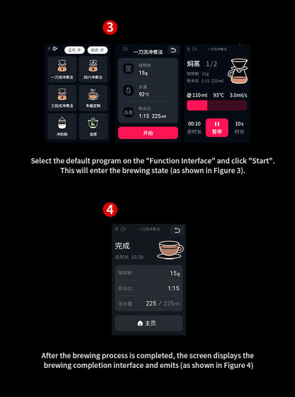 Bincoo P1 Composer One-Click Automatic Pour Over Coffee Machine | Smart Touch Screen & App Control Hand Brew Coffee Brewer