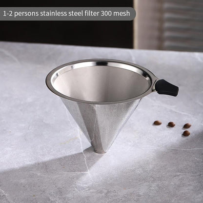 Bincoo Pour Over Coffee Filter Thickened Stainless Steel 300/800 mesh Filter Funnel