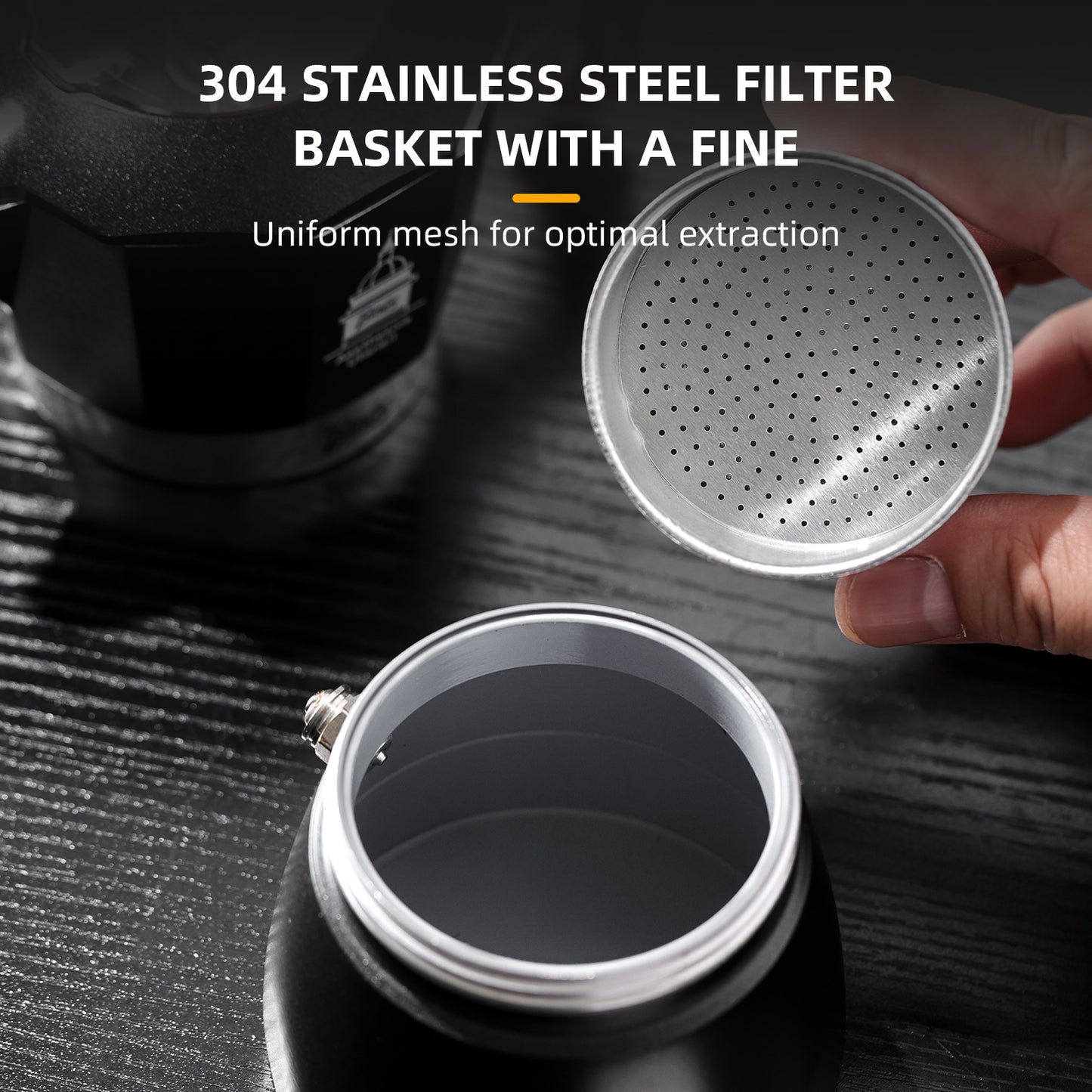 Bincoo Stovetop Espresso Maker,Classic Aluminum Italian Coffee Maker,2Cups Moka Pot for Italian and Cuban Café Brewing, Double Valve Extraction (White-Black, 2 Cups)