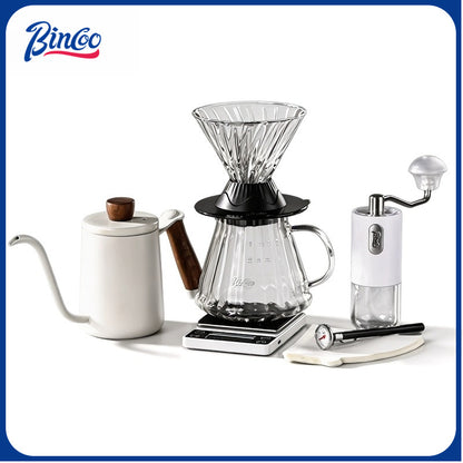 BINCOO Smart Dripper V60 Glass Coffee Dripper with Sharing Pot Glass Drip Pour Over Coffee Set