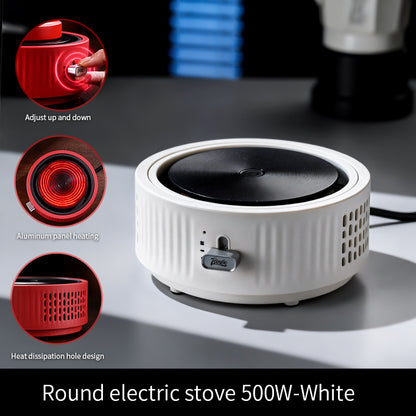 Bincoo 500W Mini Adjustable Electric Coffee Stove, Aluminum Heating Plate Coffee Hot Plate with Knob Temperature Control, Portable Small Electric Heater for Moka Pot, Syphon Siphon & Hand Drip Coffee Brewing