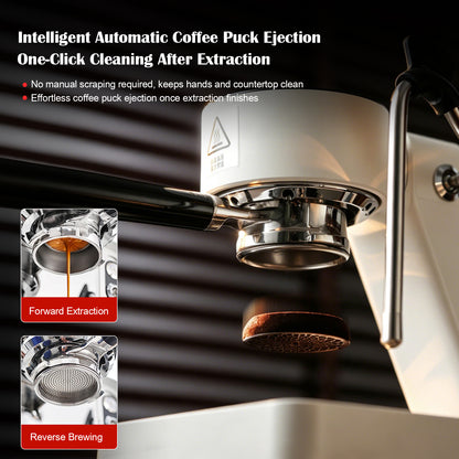 Bincoo Espresso Machine with Touch Screen | 15‑Bar Extraction, Milk Steam Wand, Compact Semi‑Automatic Coffee Maker for Home Barista