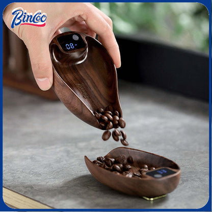 Bincoo Bean Dish Bean Scale Coffee Electronic Scale Walnut  Bean Plate Italian Coffee Bean Weighing Plate