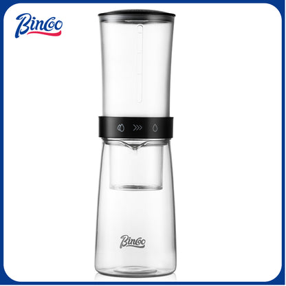Bincoo GYKF2195 Cold Brew Coffee Maker 450ML, Ice Drip Coffee Brewer,Slow Drip Coffee Maker with Fine Mesh Filter, Adjustable Water Flow (Dark Brown)