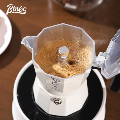 BINCOO Espresso Double Valve Moka Pot Coffee Extraction Pot Home and Outdoor Small Coffee Making Set 2Cups