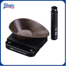 BINCOO Dark Wooden Coffee Weighing Plate Specialized Hand-Brewed Coffee Weighing Container with Electronic Scale