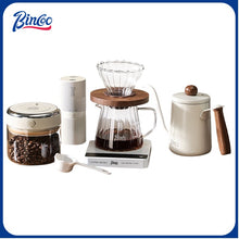 BINCOO Electric Coffee Grinder Home Hand Brewing Pot Set Small Coffee Bean Grinder Set Portable Steel Core