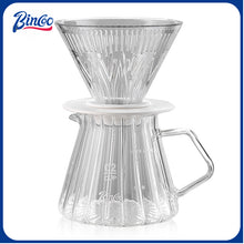 BINCOO Pour Over Coffee Pot with Dripper Glass High Temperature Resistant Sharing Pot Drip V60 Filter Cup Coffee Brewing Filter Cup 400ML/600ML
