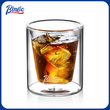 Bincoo GYKF2211 Double Wall Heat-Resistant Glass Cup 120ml Hollow Anti-Scald Design Coffee Cup Rounded Mouth Home Cafe Milk Water Glass