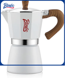 Bincoo Espresso Maker Stovetop, Moka Pot 6 Cups, Espresso Pot Classic Italian Coffee Maker,Single Safety Valve (White, 6 Cup)