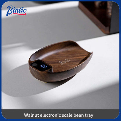 Bincoo Bean Dish Bean Scale Coffee Electronic Scale Walnut  Bean Plate Italian Coffee Bean Weighing Plate