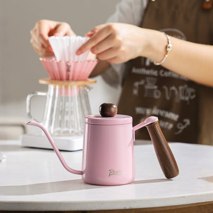 Pink Pour Over Coffee Kettle - 600ML/20oz Stainless Steel Coffee Server Coffee Maker, Hand Drip Coffee Pot with Long Narrow Drip Spout, Flow Spout Design for Drip Coffee