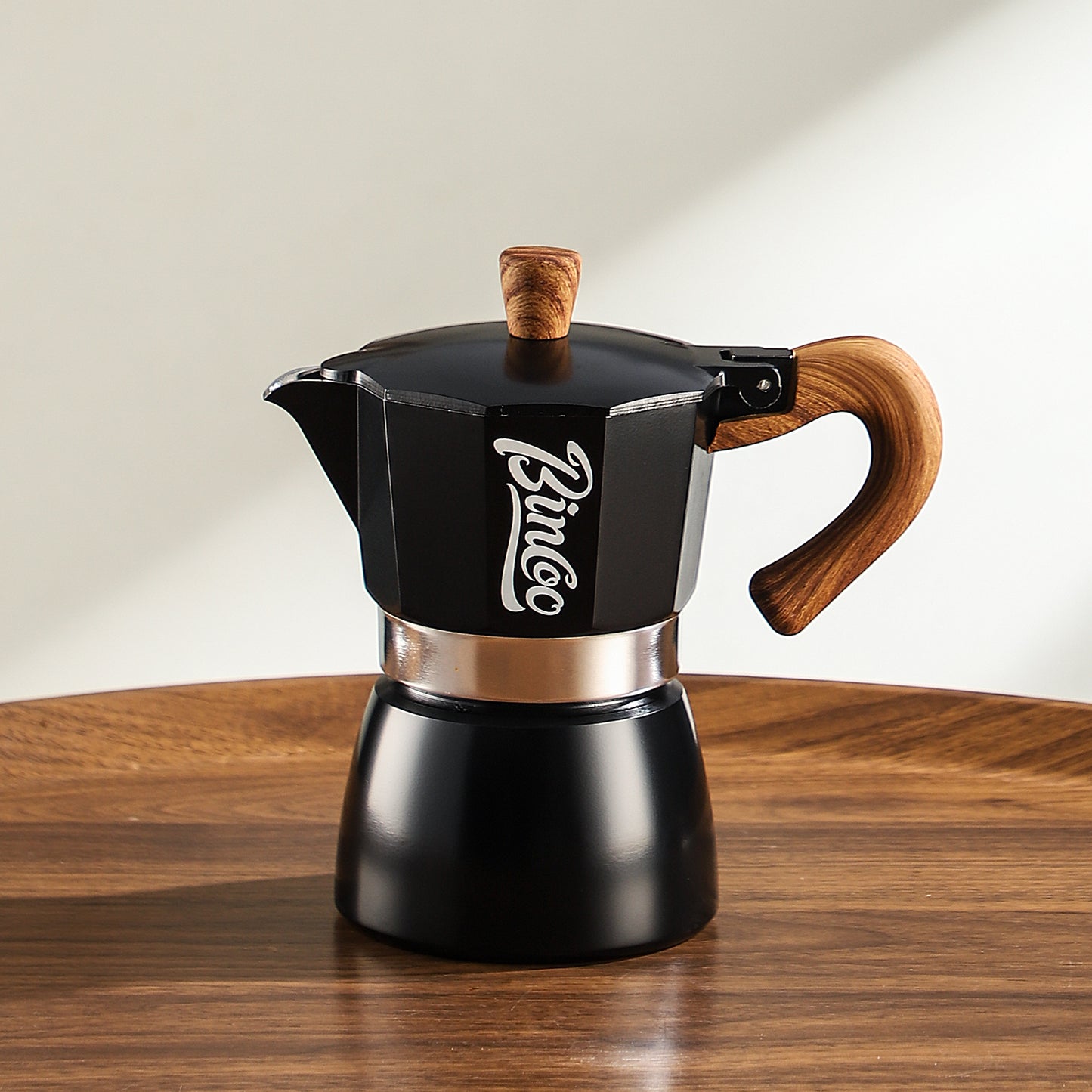 Bincoo Coffee Moka Pot, Single Valve Espresso Maker Brewed Coffee Italian Home Outdoor Kitchen Utensils Barista Accessories