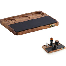 Bincoo Wood Espresso Tamping Station for 51 53 54 58mm Espresso Tools,Tampere Holder Station with Multi-Slot for Home Coffee Bar,Tamping Mat for Counter(WOOD)