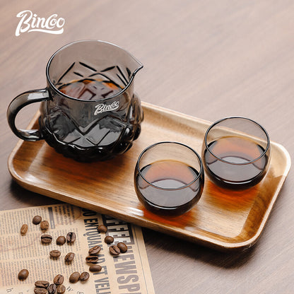 Bincoo 400ml Glass Coffee Share Pot,Teapot and Glass Cup Set for Home Office