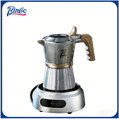 Bincoo Premium 3-Valve Moka Pot 316 Surgical Stainless SteelHome Espresso Brewer Complete Set Ideal for Coffee Enthusiasts