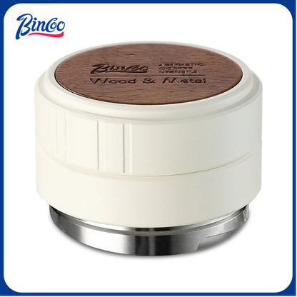 BINCOO Coffee Maker Handle Filling Press Base Walnut Wood Powder Coffee Press Hammer Set Espresso Appliances 51MM/58MM