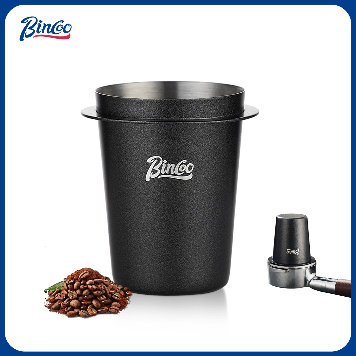 Bincoo Coffee Dosing Cup 58mm, Stainless Steel Espresso Coffee Dosing Cup Coffee Grinder Powder Cup Compatible with 58mm Portafilter (58mm)