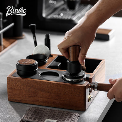 Bincoo GYKF2277 Solid Wood Multi-Functional Tamping Station,Stand Only, No Coffee Accessories