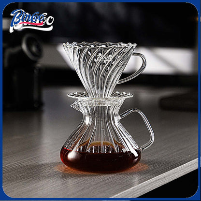 BINCOO Coffee Glass Pour-Over Kettle V60 Glass Filter Set for Home Office and Outdoor 500ML/650ML