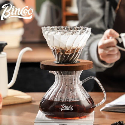 Bincoo 650ml Pour Over Coffee Maker Coffee Dripper Set Hand-brewed Coffee Pot Glass Sharing Pot Filter Cup