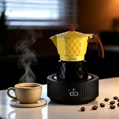 Bincoo Double Valve Moka Pot 2 Cups,Stovetop Espresso Maker,Italian Coffee Maker for Home and Camping
