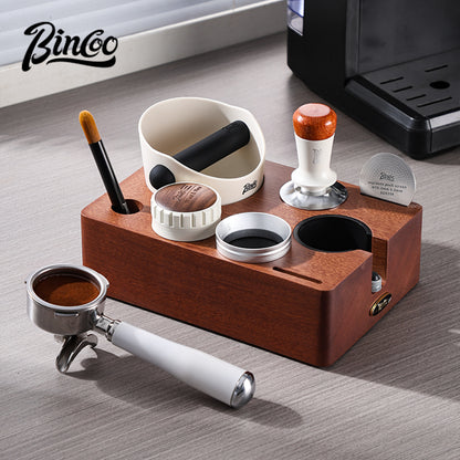 Bincoo GYKF2032 Solid Wood Multi-Functional Tamping Station,Stand Only, No Coffee Accessories