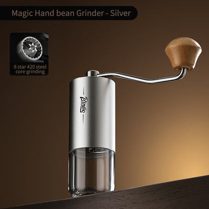 SM04 Portable Manual Coffee Grinder, CNC 420 Steel Six-Star Conical Burr, 16 Adjustable Grind Settings