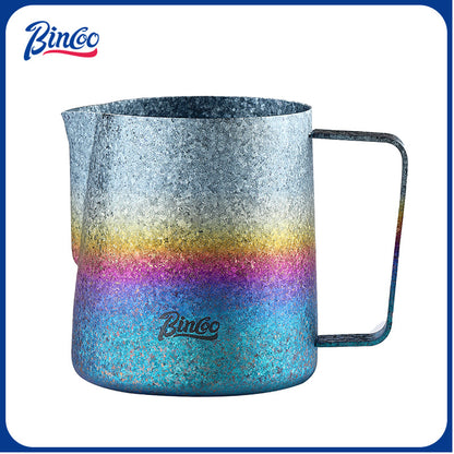 BINCOO Pure Titanium Latte Pitcher Pointed Spout Milk Jug with Latte Art Pen, Milk Frother Set, Professional Coffee Tools Kit
