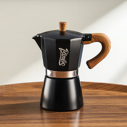 Bincoo Espresso Maker Stovetop, Moka Pot 6 Cups, Espresso Pot Classic Italian Coffee Maker,Single Safety Valve (White, 6 Cup)