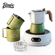 BINCOO Double Valve Moka Pot Espresso Pot Set Coffee Utensils Suitable for Household Outdoor Camping 2Cups