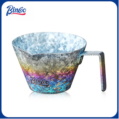 BINCOO Pure Titanium Coffee Extraction Cup Espresso Shot Glass Coffee Drip Cup Milk Jug Coffee Accessory 90ML