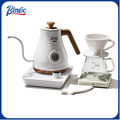 BINCOO Pour Over Coffee Kettle Set Smart Temperature Control Gooseneck Kettle Home Stainless Steel Coffee Pot with Coffee Grinder Set