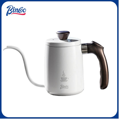 Bincoo Gooseneck Pour Over Coffee Kettle - Stainless Steel Hand Drip Pot with Wooden Handle, Precise Water Control Spout for Home Brewing
