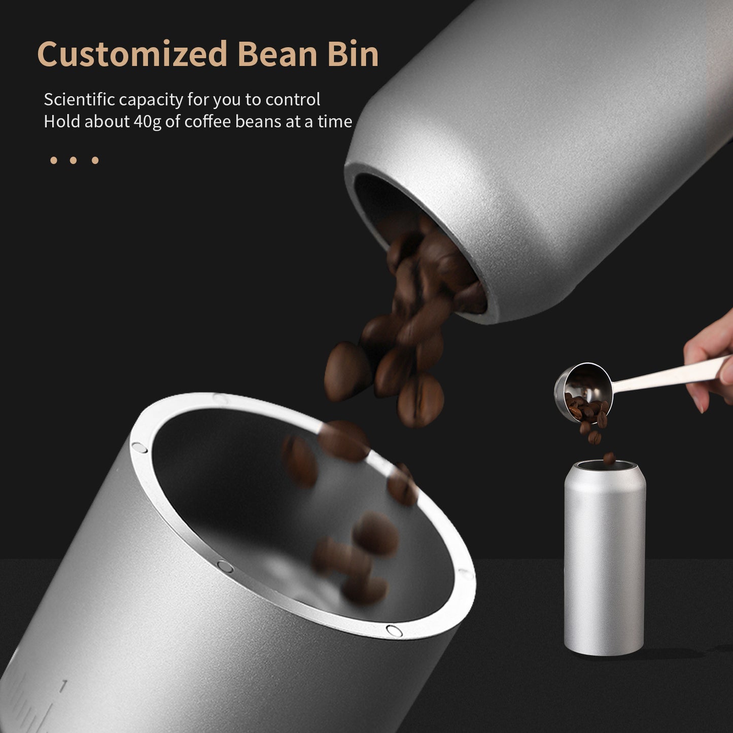 BINCOO BC-DM01 Professional Barista Electric Coffee Bean Grinder Aluminum Alloy Fuselage Titanium Conical Burr Commercial Household Tool