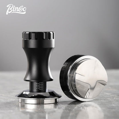 Bincoo GYKF0820 Espresso Tamper 58mm-Consistent Pressure Coffee Tamper for Barista Home,Adjustable Depth,Stainless Steel Base Tamper Espresso Tool Fits 58mm Portafilters(Grey 58mm)