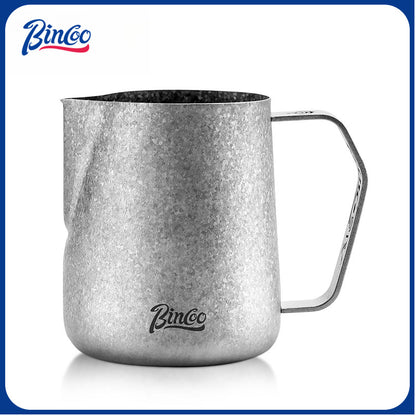 BINCOO Pure Titanium Milk Pitcher Professional Espresso Coffee with Scale Milk Frothing Cup 400ML/600ML