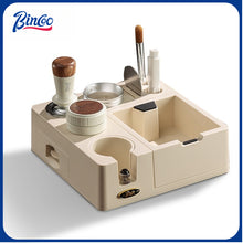 BINCOO All-in-One Coffee Tamping Station with Knock Box Spring Loaded Tamper & Distributor Complete Coffee Portafilter Tool Set 51MM/58MM