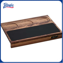Bincoo GYKF1552 Wooden Corner Coffee Tamper Mat,Espresso Tamper Station,Suit for 51-58mm Coffee Tamper Holder Pad for Baristas Protect Your Worktop(Wood 3 hole)