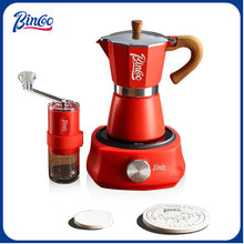 BINCOO Single Valve Moka Pot with Electric Ceramic Stove Coffee Maker Set Home Espresso Hand-brewed Coffee Pot Coffee Utensils 3Cups/6Cups