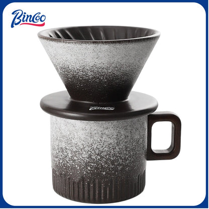BINCOO Hand Brewed Coffee Pot Set Ceramic Filter Cup Sharing Pot Home Hand Grinder Coffee Machine Coffee Utensil Set