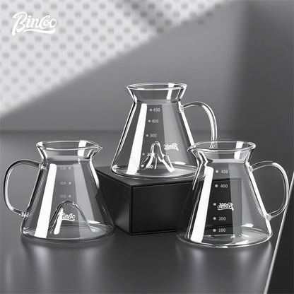 BINCOO Glass Coffee Pot Heat-Resistant Pour-Over Dripper Set with Glass Filter Cup Coffee Brewing Set 450ML